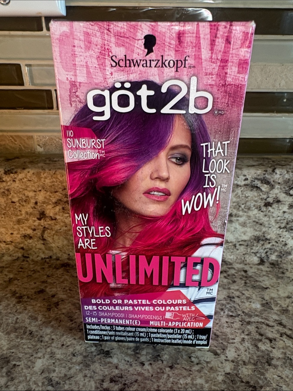göt2b Unlimited Semi-Permanent Hair Color — Pink & Purple 110 Sunburst Collectio
